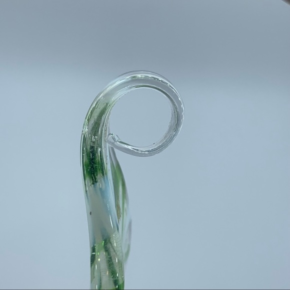 Vintage Beautiful art glass pendant Green Clear White Teardrop Shape - Picture 4 of 9